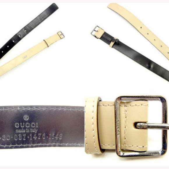 Gucci belt Beige Silver Woman unisex Authentic Used Y7329 main image 4